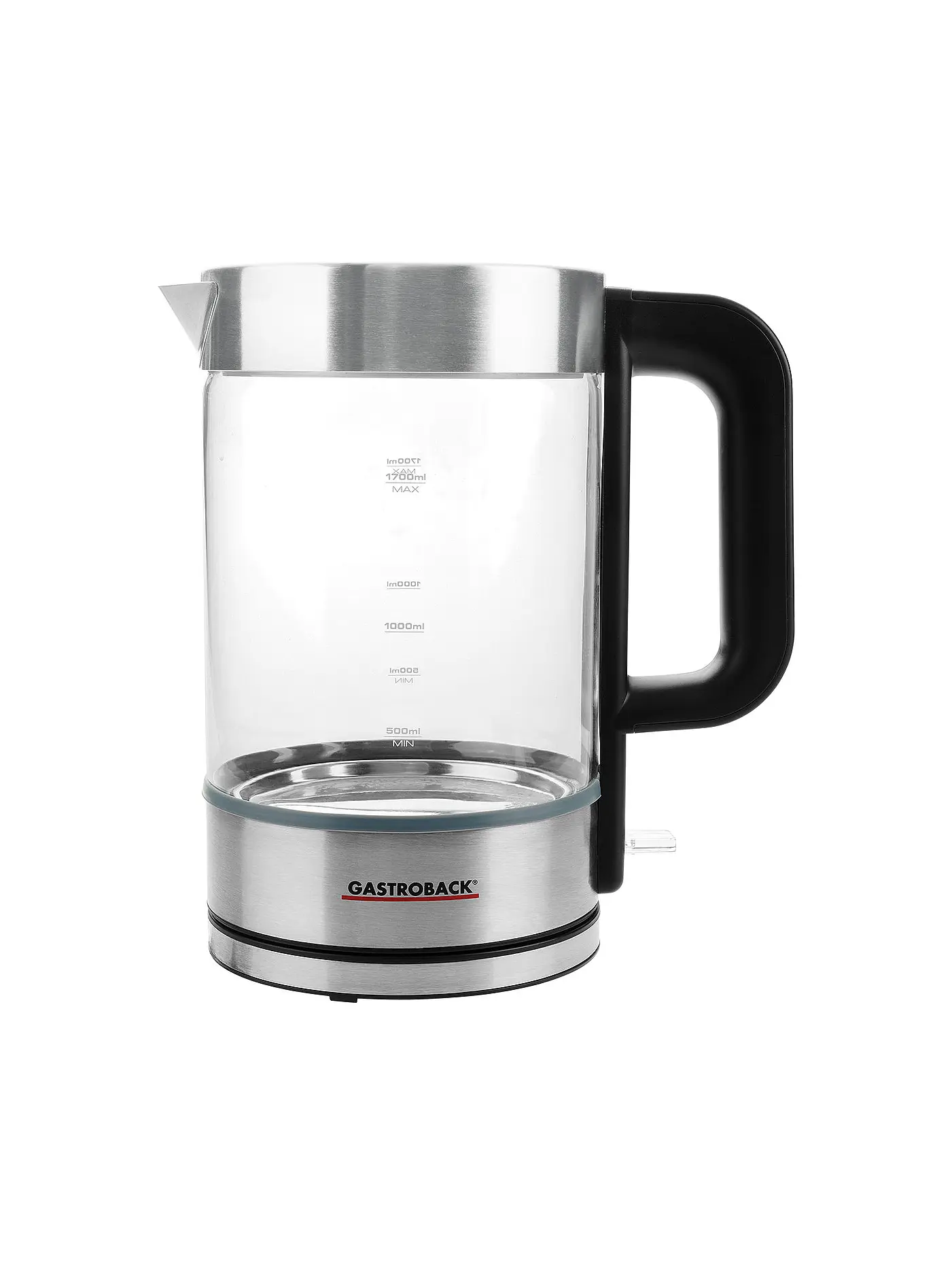 GASTROBACK | Design Wasserkocher Basic 1,7L Edelstahl Glas | 